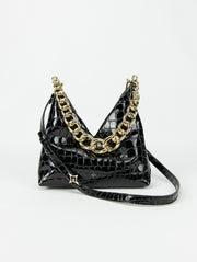 <transcy>Bolso Cher | Croco Negro Mini</transcy>