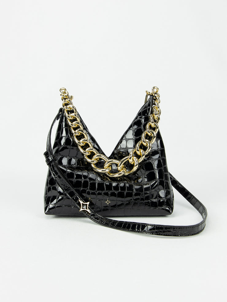 Cher Bag | Black Croco Mini