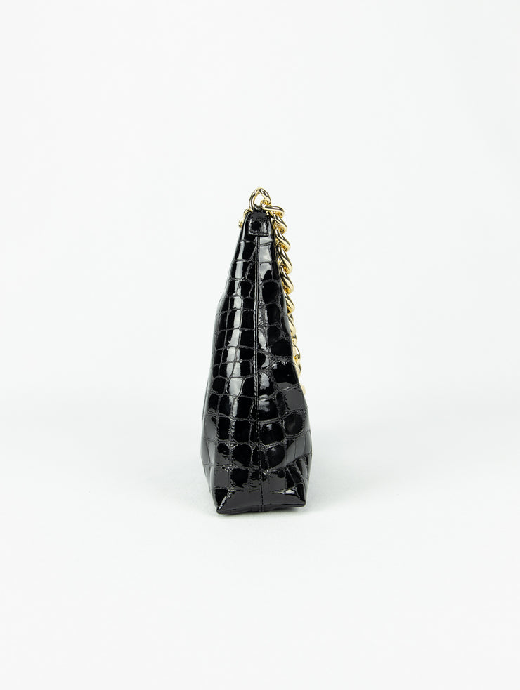 Sac Cher | Croco Noir Mini